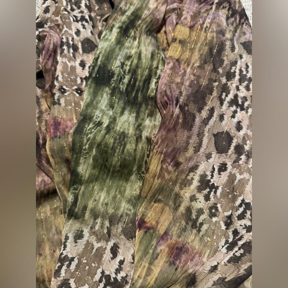 ZARA Printed Shirt with Metallic Thread – Size M - Picture 3 of 4